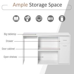 Wyld Haus Conono 173cm White Wood Grain Adjustable L Shaped Desk Drawer - thumbnail 7