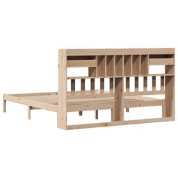Berkfield Home Bookcase Bed without Mattress 180x200 cm Super King Solid Wood Pine in Natural - thumbnail 8