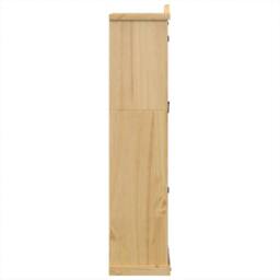 Berkfield Home Glass Display Cabinet Corona 99x43x187 cm Solid Wood Pine in Brown - Size: 99 x 43 x 187 cm - thumbnail 5