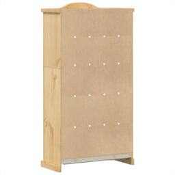 Berkfield Home Glass Display Cabinet Corona 99x43x187 cm Solid Wood Pine in Brown - Size: 99 x 43 x 187 cm - thumbnail 6