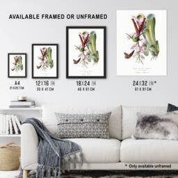 Artery8 Paul Gervais Hummingbird Butterfly & Flower Framed Wall Art Print in White - Size: A4 - thumbnail 3