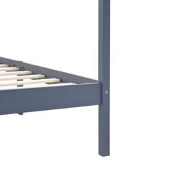Berkfield Home Canopy Bed Frame Grey Solid Pine Wood 100x200 cm in Dark Blue - thumbnail 6