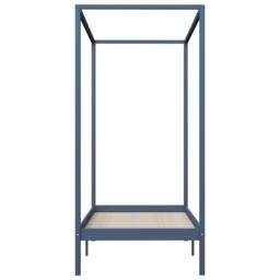 Berkfield Home Canopy Bed Frame Grey Solid Pine Wood 100x200 cm in Dark Blue - thumbnail 3