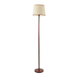 ValueLights Heather Dark Wood Single Stem Floor Lamp with Scallop Edge Tapered Lamp Shade in Burnt Orange - thumbnail 2