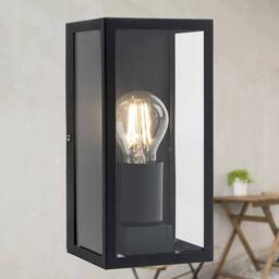 EONLION 2 Modern Black Outdoor Garden Porch Wall Lights IP44 Lantern - thumbnail 3