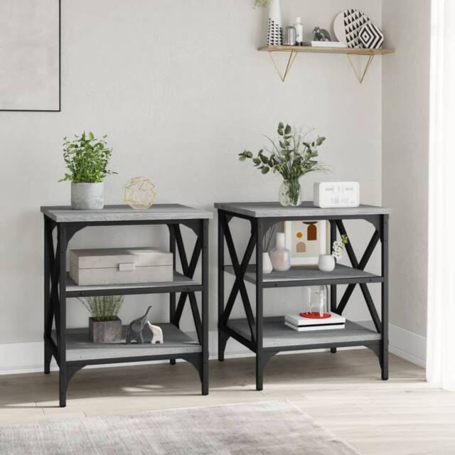 Berkfield Home Side Tables 2 pcs Grey Sonoma 40x42x50 cm Engineered Wood - Size: 40 x 42 x 50 cm - image 1