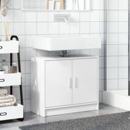 Berkfield Home Sink Cabinet White 63x29x55 cm Engineered Wood - Size: 63 x 29 x 55 cm - thumbnail 3