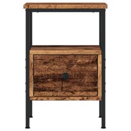 Berkfield Home Durable Bedside Cabinets 2 pcs Old Wood 34x36x50 cm Engineered Wood in Brown - Size: 34 x 36 x 50 cm - thumbnail 4