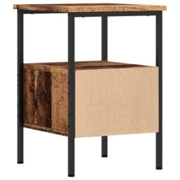 Berkfield Home Durable Bedside Cabinets 2 pcs Old Wood 34x36x50 cm Engineered Wood in Brown - Size: 34 x 36 x 50 cm - thumbnail 8