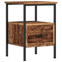 Berkfield Home Durable Bedside Cabinets 2 pcs Old Wood 34x36x50 cm Engineered Wood in Brown - Size: 34 x 36 x 50 cm - thumbnail 6