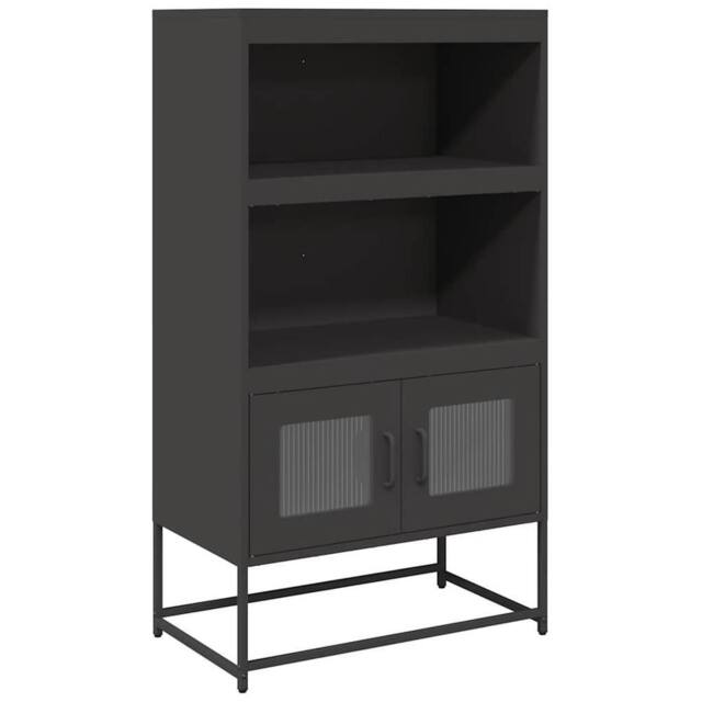Berkfield Home Highboard Black 68x39x123 cm Steel - Size: 68 x 39 x 123 cm - image 1