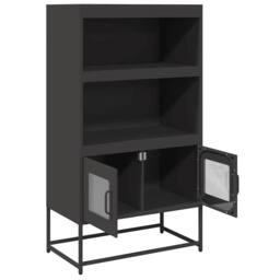 Berkfield Home Highboard Black 68x39x123 cm Steel - Size: 68 x 39 x 123 cm - thumbnail 6