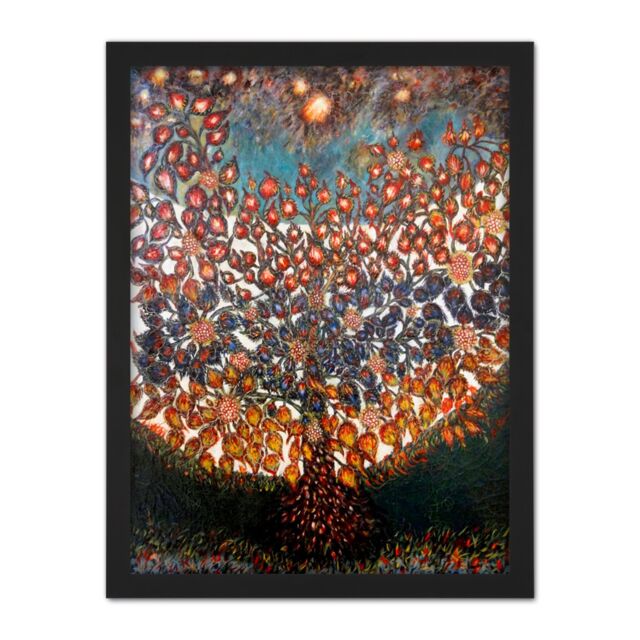 "Artery8 Wall Art Print Louis Seraphine Senlis Tree Of Life Painting Large Framed Wall Décor Art in Black - Size: W18"" x H24""" - image 1
