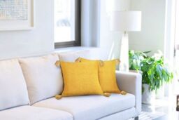 New Edge Blinds Hartley Cushion Cover in Yellow - Size: 43 cm x 43 cm - thumbnail 2