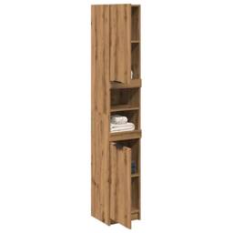 Berkfield Home Bathroom Cabinet Artisan Oak 32x34x188.5 cm Engineered Wood in Brown - thumbnail 1