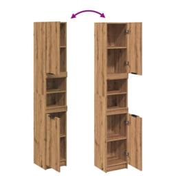 Berkfield Home Bathroom Cabinet Artisan Oak 32x34x188.5 cm Engineered Wood in Brown - thumbnail 7