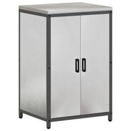 Berkfield Home with Shelf Other with Storage with Door 3 pcs Stainless steel in Silver - thumbnail 6