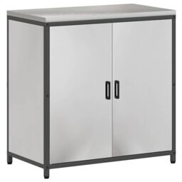 Berkfield Home with Shelf Other with Storage with Door 3 pcs Stainless steel in Silver - thumbnail 7