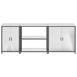 Berkfield Home with Shelf Other with Storage with Door 3 pcs Stainless steel in Silver - thumbnail 9