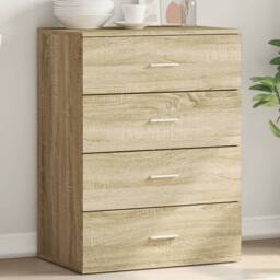 Berkfield Home Sideboard Sonoma Oak 60x39x80 cm Engineered Wood in Light Brown - Size: 60 x 39 x 80 cm - thumbnail 2