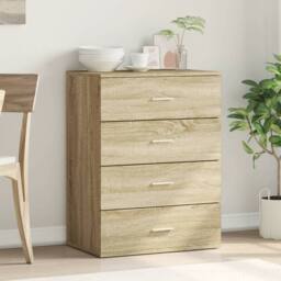 Berkfield Home Sideboard Sonoma Oak 60x39x80 cm Engineered Wood in Light Brown - Size: 60 x 39 x 80 cm - thumbnail 3