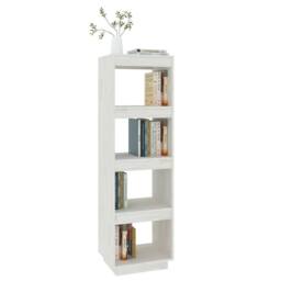 Berkfield Home Book Cabinet/Room Divider White 40x35x135 cm Solid Pinewood - Size: 40 x 35 x 135 cm - thumbnail 4
