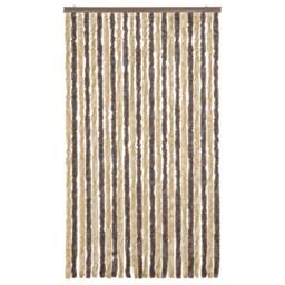 Berkfield Home Fly Curtain Dark Brown & Beige 100x200 cm Chenille - thumbnail 3