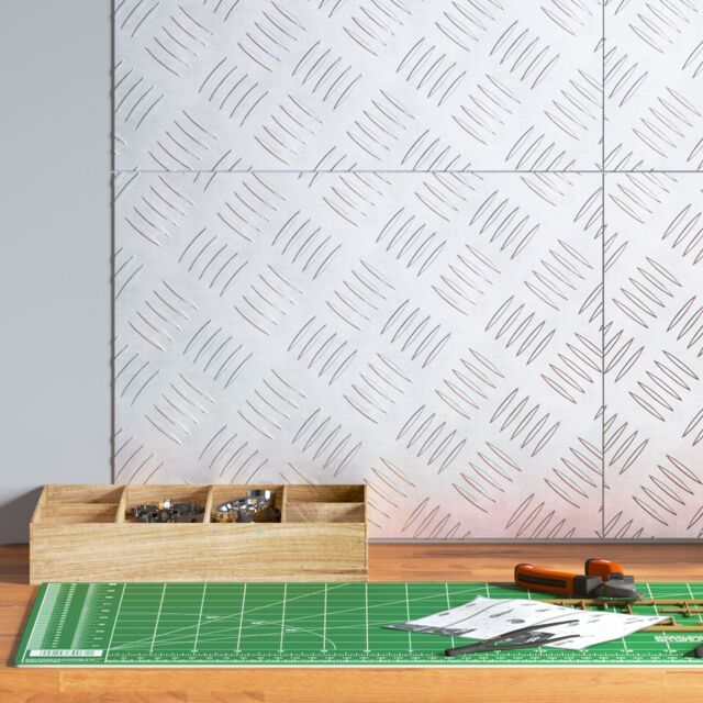 Berkfield Home Aluminium Checker Plates 4 pcs Anti-Slip 40x30 cm in Silver - Size: Medium - image 1