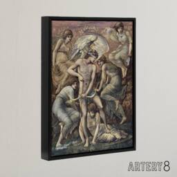 "Artery8 Cupid's Hunting Fields Framed Canvas Wall Art Print Edward Burne Jones in Brown - Size: W12"" x H16""" - thumbnail 2