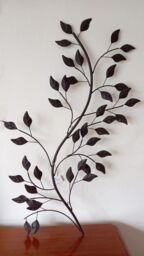 Inspirational Gifting Leaf & Branch Metal Wall Art Garden Décor in Black - thumbnail 2