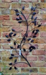 Inspirational Gifting Leaf & Branch Metal Wall Art Garden Décor in Black