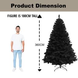 Shatchi 12FT Black Alaskan Pine Christmas Tree - thumbnail 8