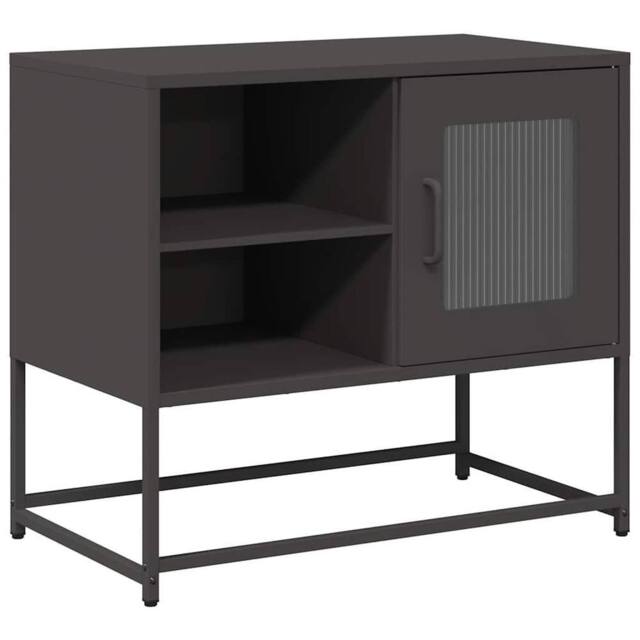 Berkfield Home TV Cabinet Black 68x39x60.5 cm Steel - image 1