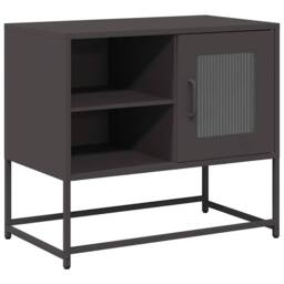 Berkfield Home TV Cabinet Black 68x39x60.5 cm Steel - thumbnail 1