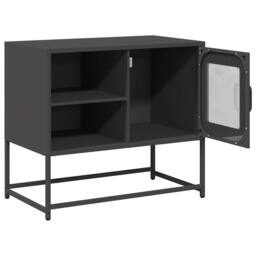 Berkfield Home TV Cabinet Black 68x39x60.5 cm Steel - thumbnail 6