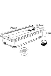 Keeeper Crystal Box 33 Litre with Lid & Caster Wheels - Transparent in Clear - thumbnail 6
