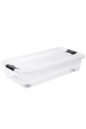 Keeeper Crystal Box 33 Litre with Lid & Caster Wheels - Transparent in Clear - thumbnail 1
