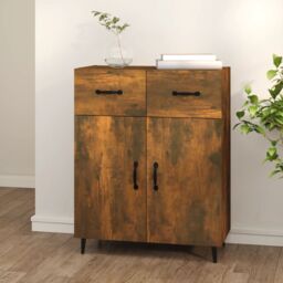 Berkfield Home Sideboard Smoked Oak 69.5x34x90 cm Engineered Wood in Brown - thumbnail 1