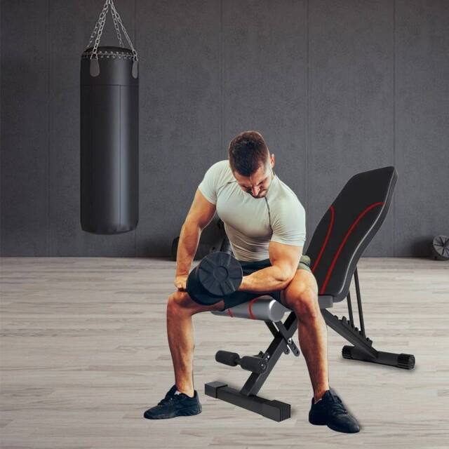 EONLION Adjustable Sit Up Weight Bench Foldable in Black - Size: 0-3 m - image 1