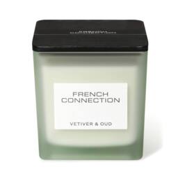 French Connection Vetiver & Oud Luxury Square Candle 800g - 4 Wick Scented Candle in Green - thumbnail 3