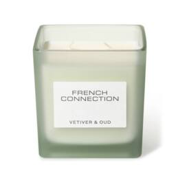 French Connection Vetiver & Oud Luxury Square Candle 800g - 4 Wick Scented Candle in Green - thumbnail 5