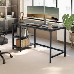 VASAGLE Wide Industrial Computer Desk Office Table Study Bedroom in Black - thumbnail 1