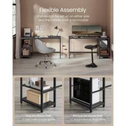 VASAGLE Wide Industrial Computer Desk Office Table Study Bedroom in Black - thumbnail 3