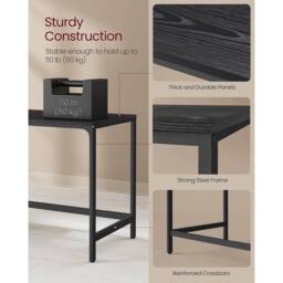 VASAGLE Wide Industrial Computer Desk Office Table Study Bedroom in Black - thumbnail 4