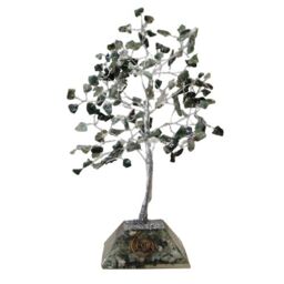 KDMD Gemstone Tree with Organite Base - 160 Stone - Moss Agate in Green - thumbnail 4