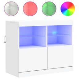 Berkfield Home Sideboard with LED Lights White 81x37x67 cm - Size: 81 x 37 x 67 cm - thumbnail 2