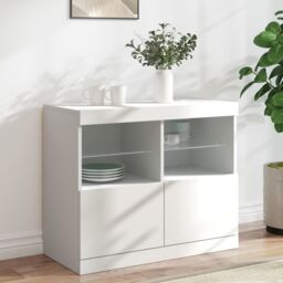 Berkfield Home Sideboard with LED Lights White 81x37x67 cm - Size: 81 x 37 x 67 cm - thumbnail 1