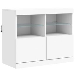 Berkfield Home Sideboard with LED Lights White 81x37x67 cm - Size: 81 x 37 x 67 cm - thumbnail 3