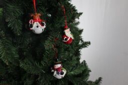Shatchi Christmas Tree Hanging Decorations Homes Decorated with Cup Cake Candy Santa Snowman Teddy Xmas Tree Wall 3pc in Red - thumbnail 1