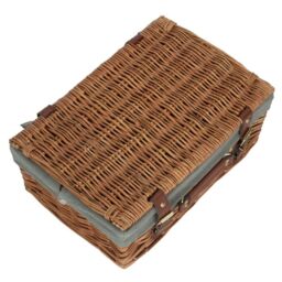 Red Hamper 35cm Light Steamed Picnic Basket with Grey Lining - thumbnail 3